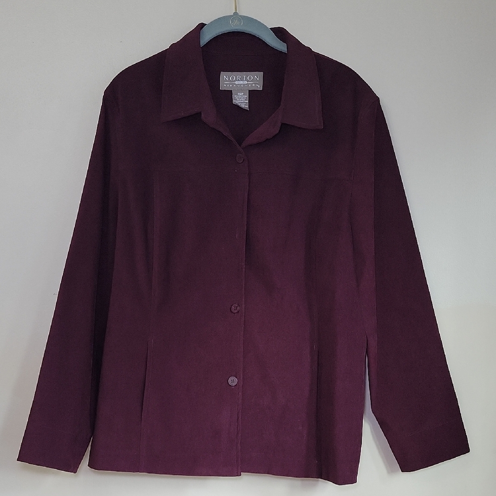 Norton McNaughton Velvet Blazer‎ Plum/Maroon Woman's 16P